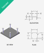 Steel Embed Plate 4 Studs - Image 2