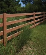 Bufftech 4-Rail Post & Rail CertaGrain® Texture Vinyl Fence