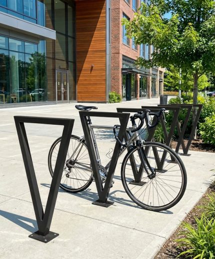 Angular Steel Bike Rack Single Loop