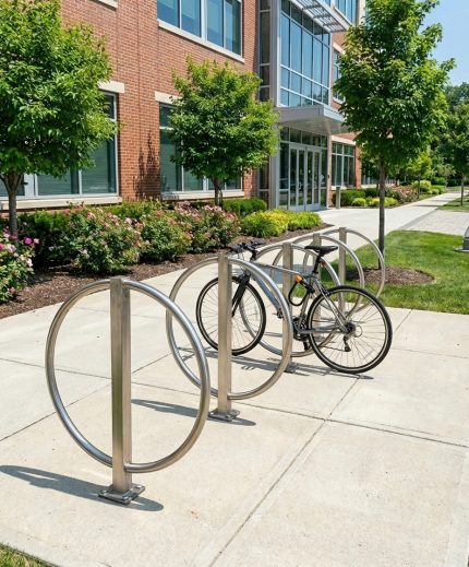 Stainless Steel Bike Rack Single Loop Style D