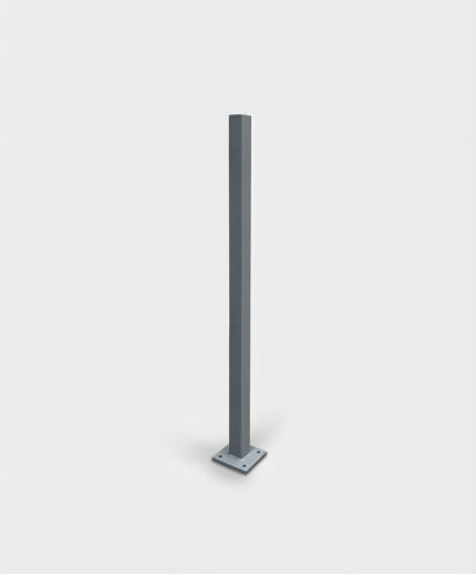 Fabricated Steel Guardrail Post with Baseplate (42" Height)